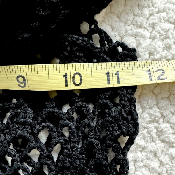 Fashion Nova Crochet Gypsy Hippie Top Off Shoulder Ruffle S/M Open Knit Festival - Picture 11 of 12